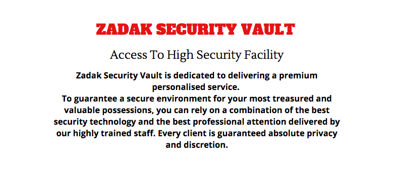 Zadak Security Vault-intro
